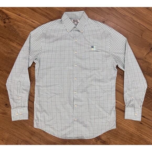 Peter Millar Button Down Shirt Mens M Checked Plaid Summer Comfort Performance - Picture 1 of 11